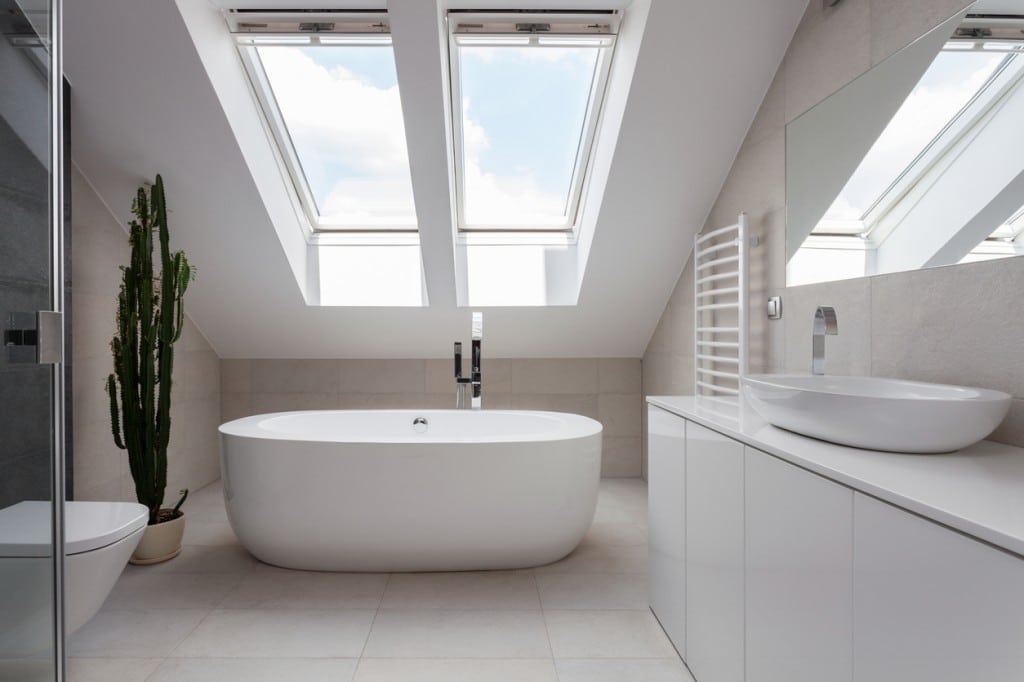 home interior bathroom skylight upstairs infill property