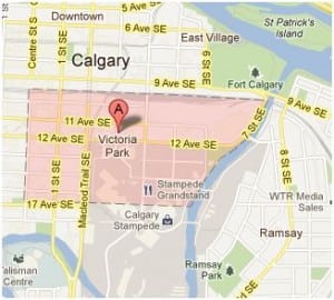 Victoria Park beltline community in Calgary Alberta