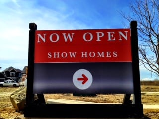 Show Homes Sign New Calgary Homes for sale