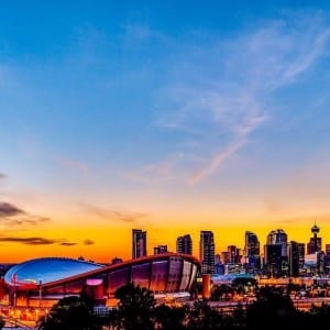 Calgary Downtown Skyline Sundown