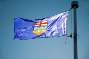 Alberta Flag Wind Sunny Day