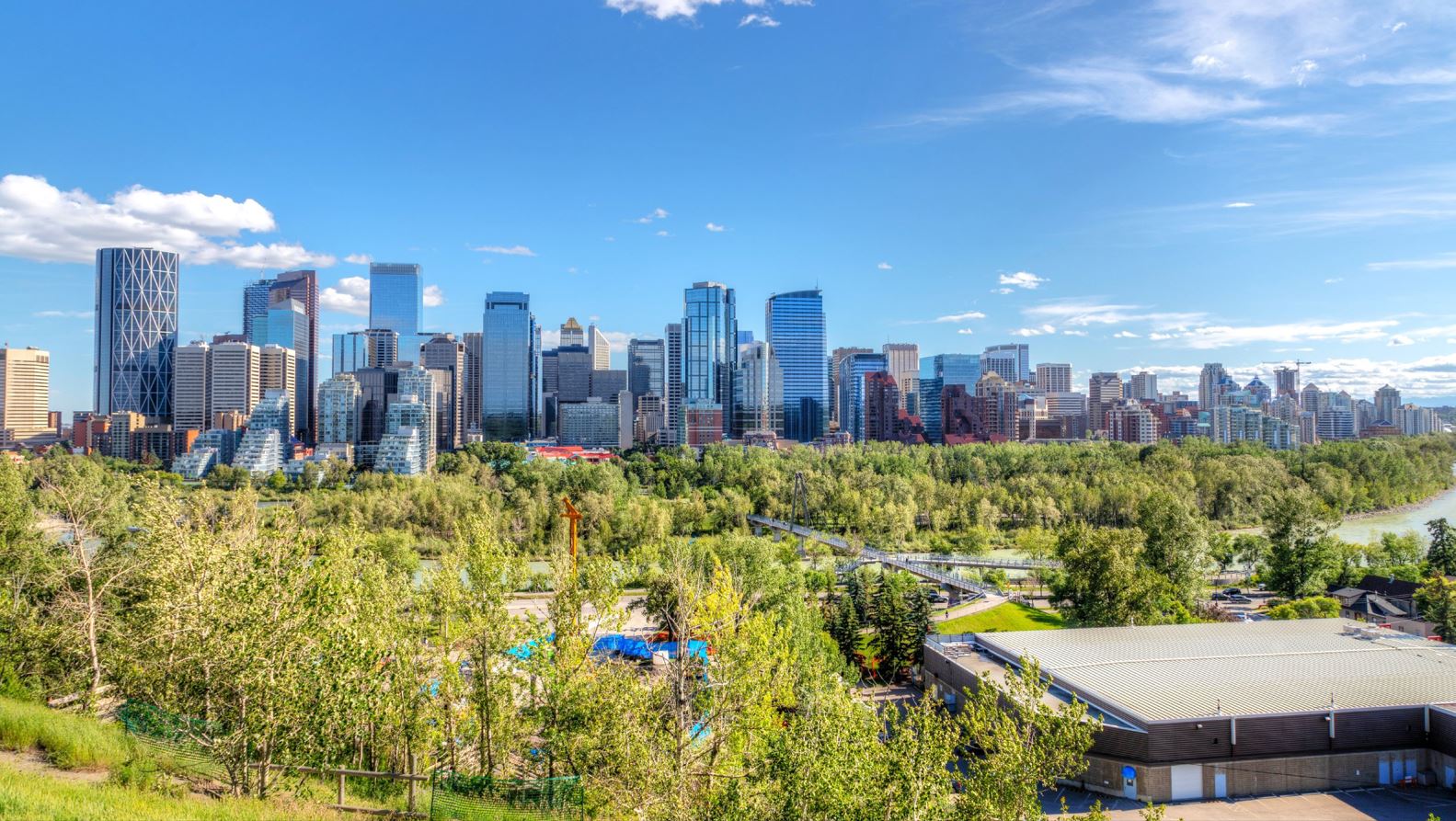view of downtown Calgary from northwest inner city quadrant