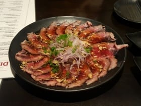 Oishii Sushi Beef Tataki menu entree riverbend Calgary