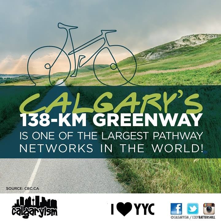 calgary greenway network pathway system 138 kilometres long infographic