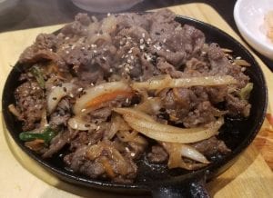 korean pan-friend beef dish buk chang dong soon korean restaurant macleod trail sw calgary