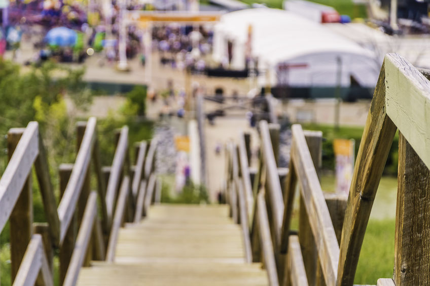 Calgary stampede staircase leading to grounds