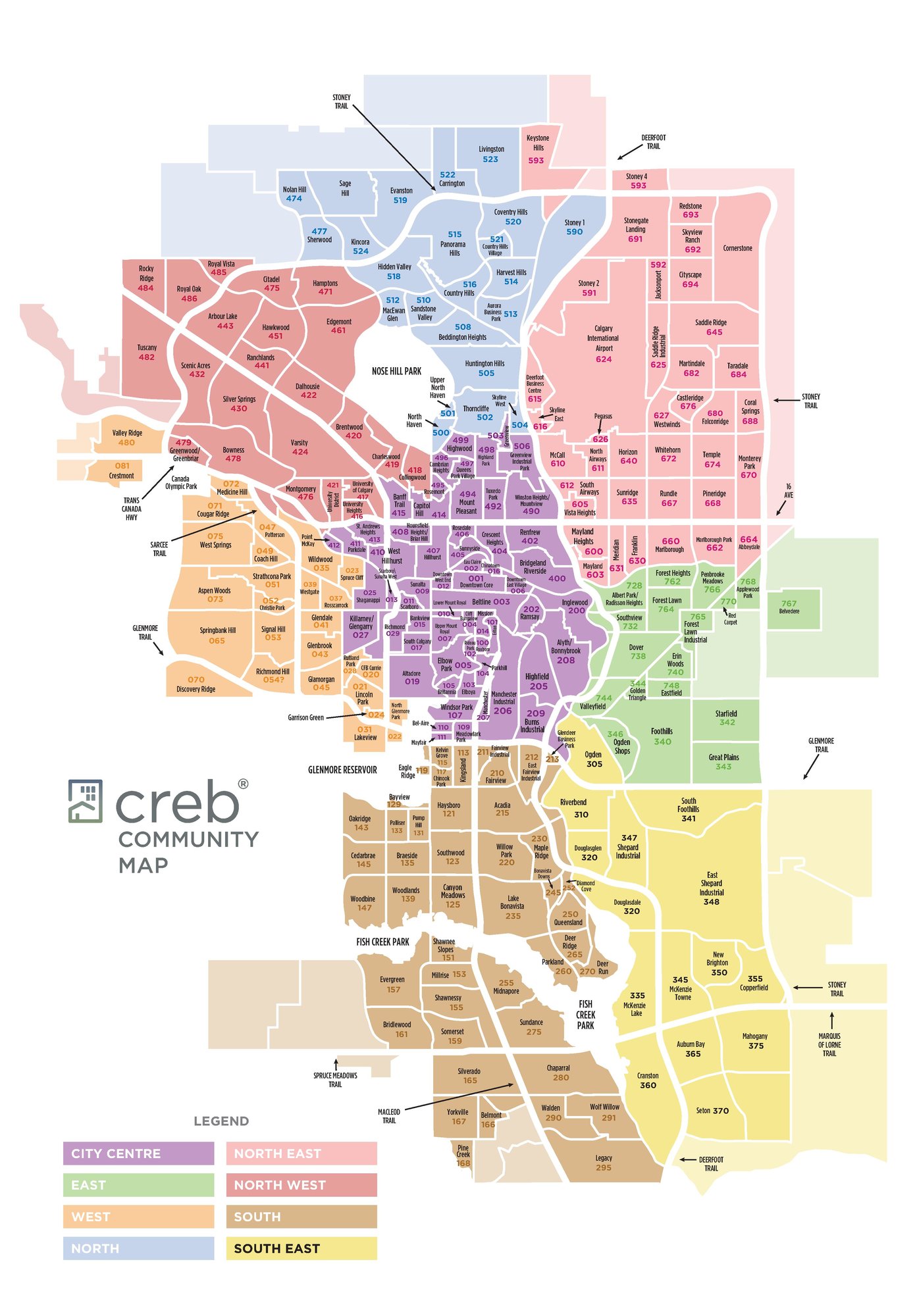 Map of Districts in Calgary