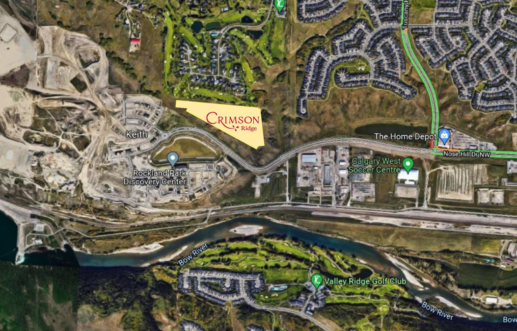 map of Crimson Ridge home lots in Calgary